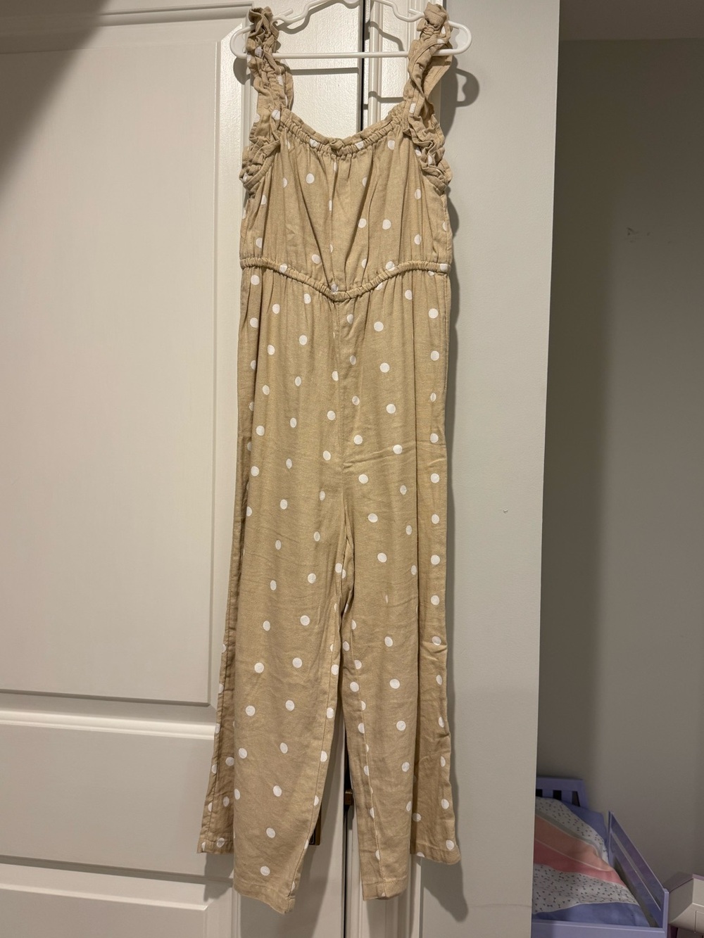 Old Navy Girl’s Beige Polka Dot Wide-Leg Jumpsuit